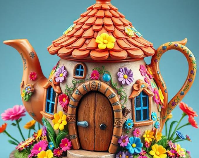 Teapot House 3D Model STL File: Detailed 3D Printing Design (Digital Download)