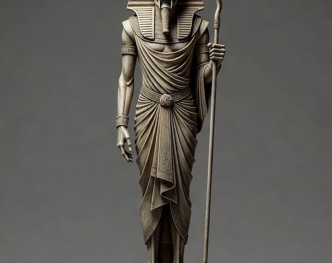 Anubis Skull Statue STL File – Egyptian God Skeleton 3D Print Model