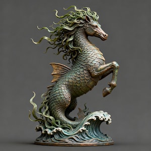 Hippocampus STL-fil: Mytisk sjöhäst 3D-utskriftsmodell (digital nedladdning)
