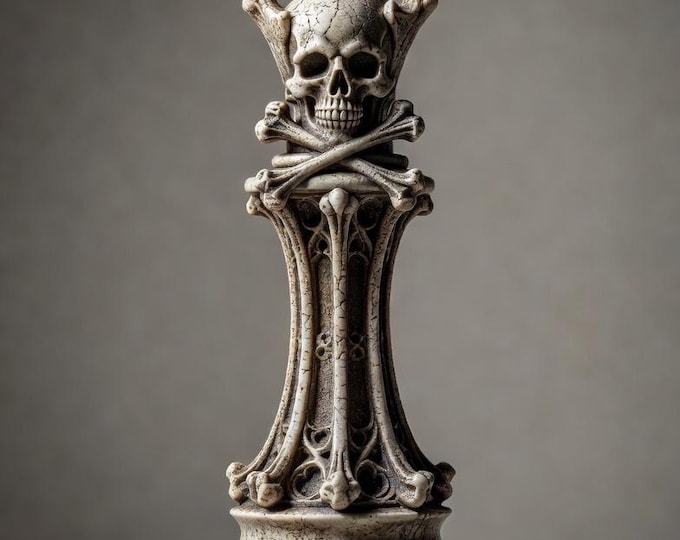 Gothic Skull Chess King STL File – Dark Fantasy King Piece 3D Print Model