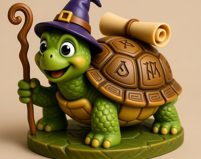 Wizard Turtle 3D Model – Detailed STL File for 3D Printing