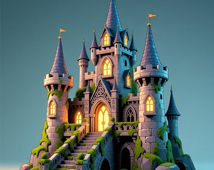 Fantasy Castle STL File: 3D Printable Fairy Tale Model (Digital Download)