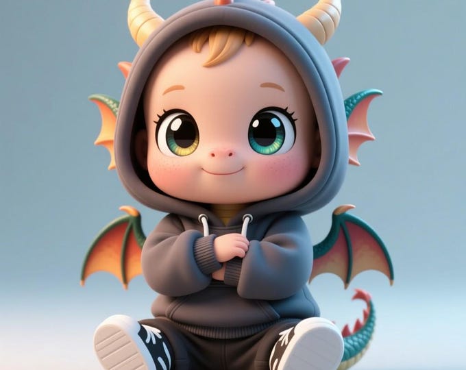 3D Printable Baby Dragon Figurine | STL Model (Digital Download)