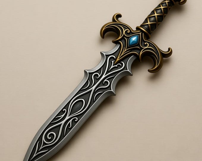 Fantasy Dagger 3D Model – High-Quality STL File for 3D Printing