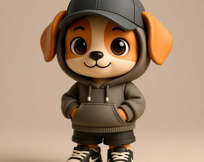 3D Printable Chibi Puppy Figurine STL Model (Digital Download)