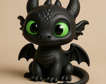 Chibi Baby Dragon STL File: Fantasy 3D Print Model (Digital Download)