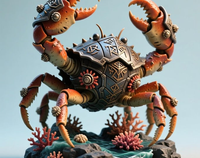 Armored Crab STL File: Fantasy Sea Creature 3D Print Model (Digital Download)