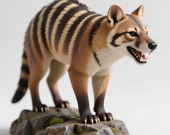 Thylacine Figurine STL File: Tasmanian Tiger 3D Printable Model