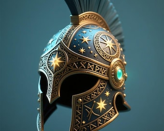 Ancient Warrior Helmet STL File - Detailed 3D Printable Design