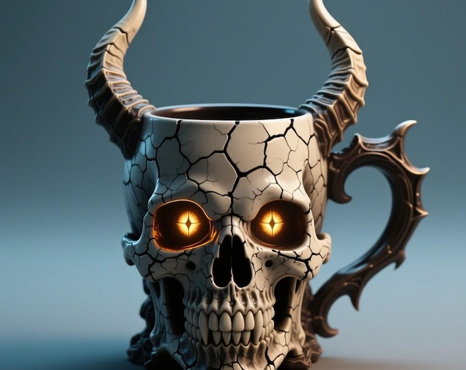 Skeleton Mug STL File: 3D Printing Model (Digital Download)