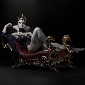 Evil Queen 3D Printed Figure – Articulated Flexi Villain Toy – Fantasy Collectible – Dark Fairy Tale Decor – Gift for Disney Fans