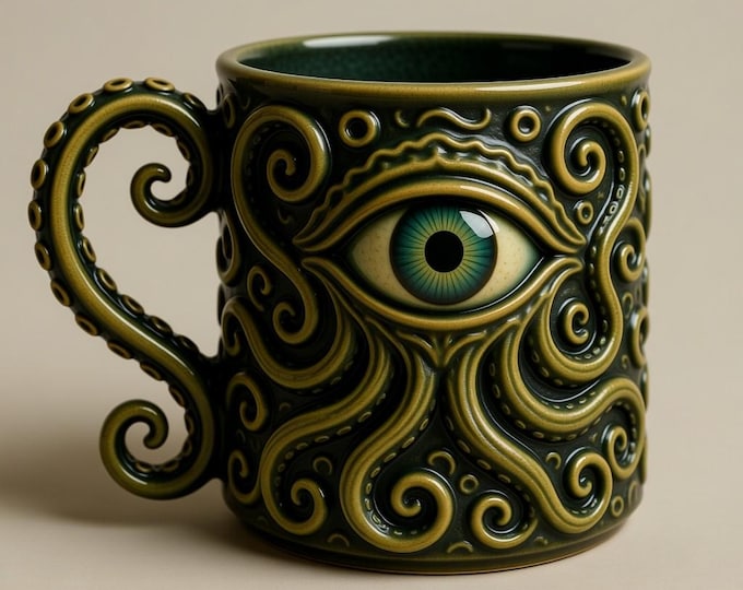 Eyes Mug STL File: 3D Printing Model (Digital Download