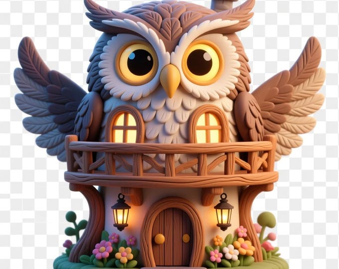 Owl House 3D Model STL File – Detailed Fantasy Print (Digital Download)