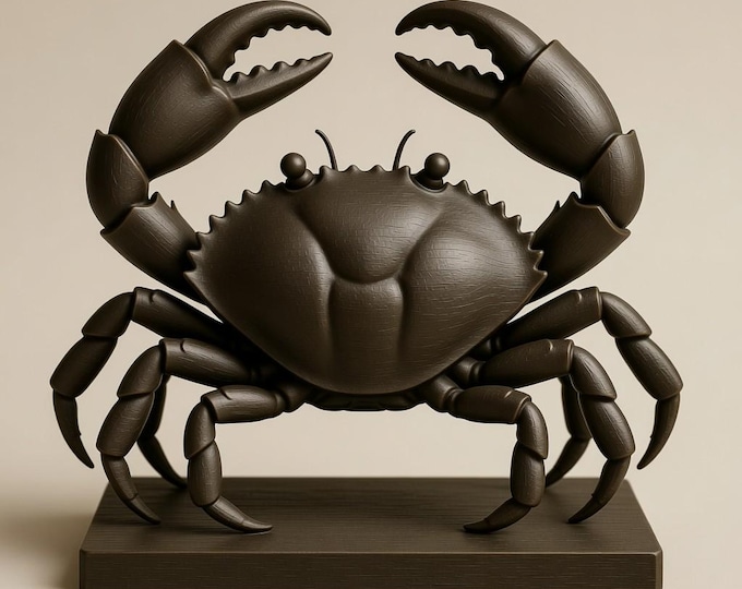 Crab Sculpture STL File | Ocean Sea Animal 3D Print Model | Digital Download Figurine