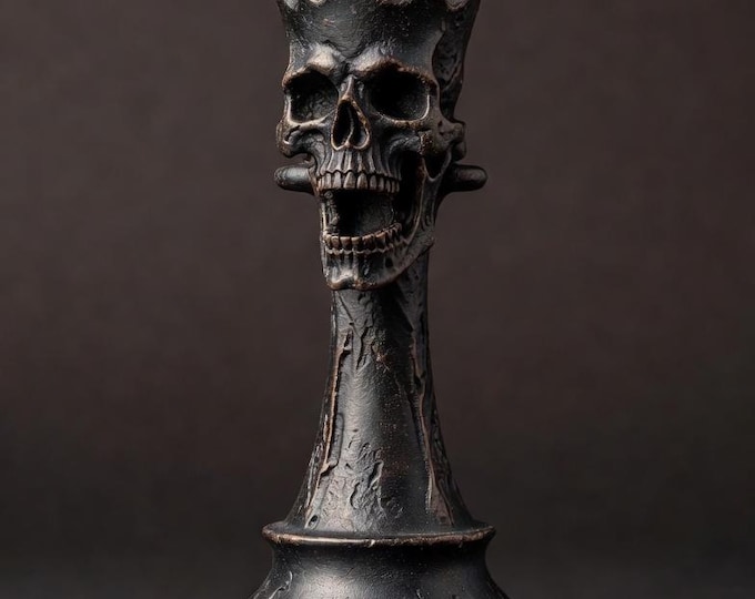 Skull King Chess Piece STL File – Gothic Crown 3D Print Model (Digital Download)