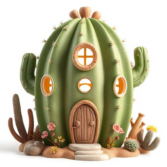 Cactus House 3D Model STL File: Detailed 3D Printing - Etsy Israel