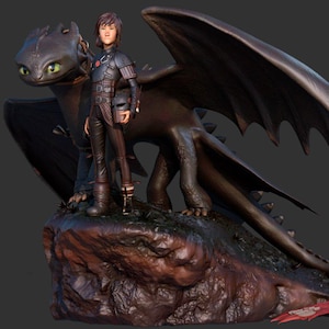 3D-geprint tandeloos figuur: hoe je een draak kunt trainen fanart