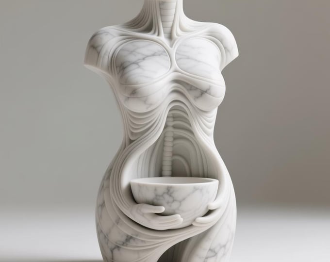 Female Torso Planter STL – Modern 3D Printing Vase (Digital File)