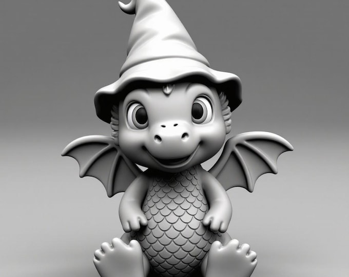 Dragon with Hat 3D Model – STL File (Digital Download)