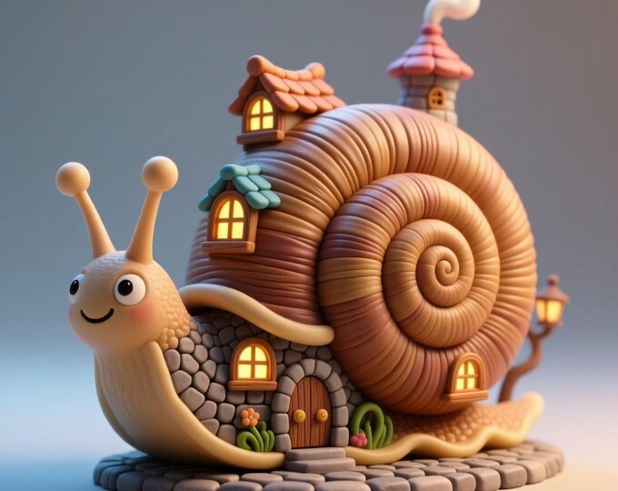 Snail Cottage STL – Whimsical 3D Printing Model (Digital Download)