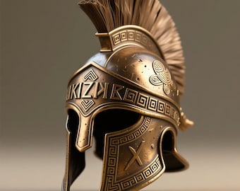 Spartanischer Krieger Helm 3D Modell STL: Druckbarer griechischer Korinther Cosplay Prop