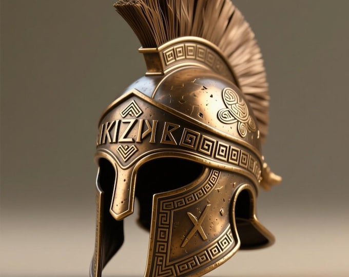 Spartan Warrior Helmet 3D Model STL: Printable Greek Corinthian Cosplay Prop
