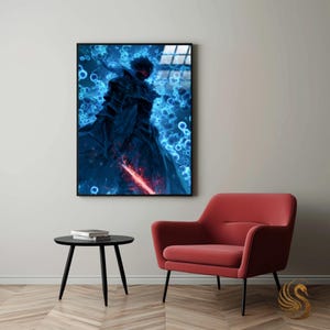 Anime Metal Poster: Minimalist Manga Metal Wall Art