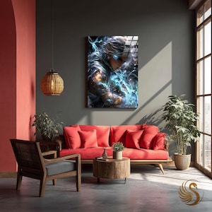 Anime Metal Poster: Minimalist Manga Metal Wall Art