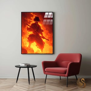 Anime Metal Poster: Minimalist Manga Metal Wall Art