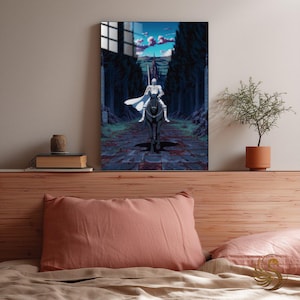 Black Swordsman Metal Poster: Dark Fantasy Anime Wall Art