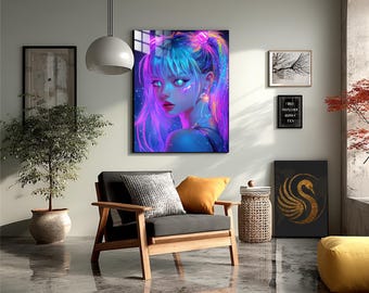 Anime Metal Wall Art | Japanese Style Poster | Collector's Edition Wall Art, Gift for Anime Lovers | Conceptual Metal Wall Art, by Lora Loom