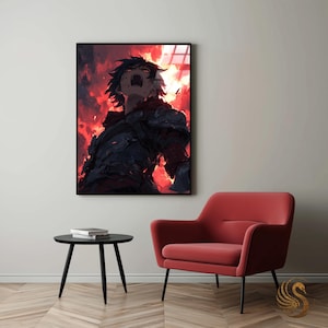 Anime Metal Poster: Minimalist Manga Metal Wall Art