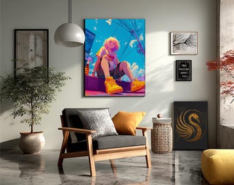 Anime Metal Wall Art | Japanese Style Poster | Collector's Edition Wall Art, Gift for Anime Lovers | Conceptual Metal Wall Art, by Lora Loom