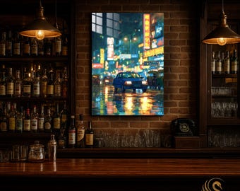 Car Metal Wall Art – Retro Neon Sports Car Metal Poster | Modern Garage Decor | Vibrant Automotive Print | Gift for Him & Car Lovers | Cool!