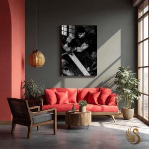 Black Swordsman Metal Poster: Dark Fantasy Anime Wall Art