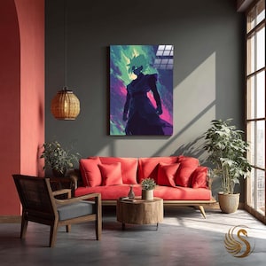 Anime Metal Poster: Minimalist Manga Metal Wall Art