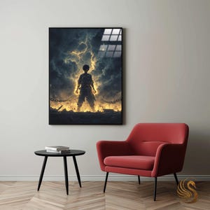 Anime Metal Poster: Minimalist Manga Metal Wall Art