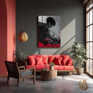 Anime Metal Poster: Levi-Inspired Warrior Wall Art