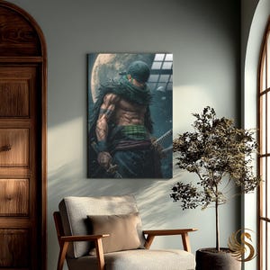 Anime Metal Poster: Minimalist Manga Metal Wall Art