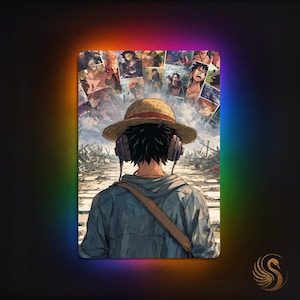 RGB LED Anime Metal Poster: 4K Otaku Room Decor