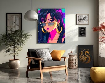 Anime Metal Wall Art | Japanese Style Poster | Collector's Edition Wall Art, Gift for Anime Lovers | Conceptual Metal Wall Art, by Lora Loom