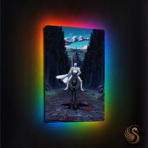 RGB LED Anime Metal Poster: 4K Otaku Room Decor