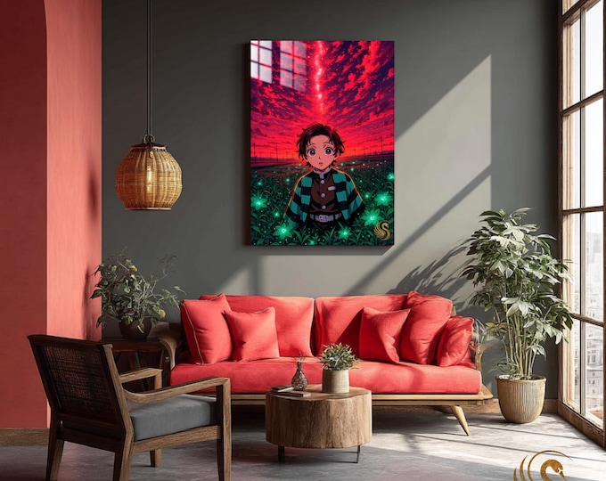 Featured listing image: Anime Metal Poster & Anime Metal Wall Art –Neon Otaku Room Decor, Manga Gift, Aesthetic Anime Bedroom, Wall Art Poster, Collector's Edition
