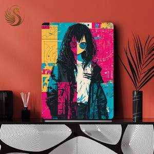 Retro Anime Style Metal Poster – Vintage Japanese Wall Art, Manga Room Decor, Otaku Gift