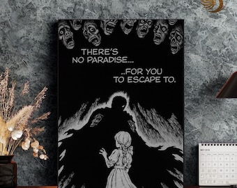 Anime Metal Poster, Japanese Metal Wall Art Print, Otaku Room Decor