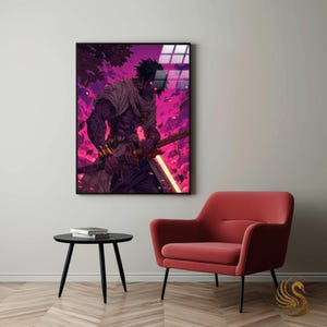 Anime Metal Poster: Minimalist Manga Metal Wall Art