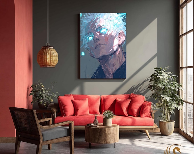 Featured listing image: Anime Metal Poster & Anime Metal Wall Art –Neon Otaku Room Decor, Manga Gift, Aesthetic Anime Bedroom, Wall Art Poster, Collector's Edition