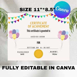 Congratulations Certificate template Children's certificate of achievement Well done Homeschooling Digital Print Instant download