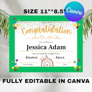 Congratulations Certificate template Children&#39;s certificate of achievement Well done Homeschooling Digital Print Instant download