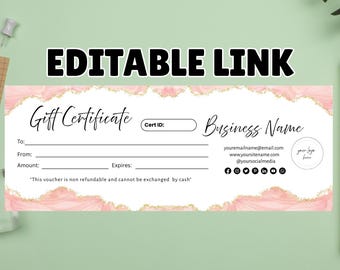 Birthday Gift Certificate Printable Editable Template, Personalized Massage Spa Gift Coupon Mom, Last Minute Gift For Her, Instant DIY